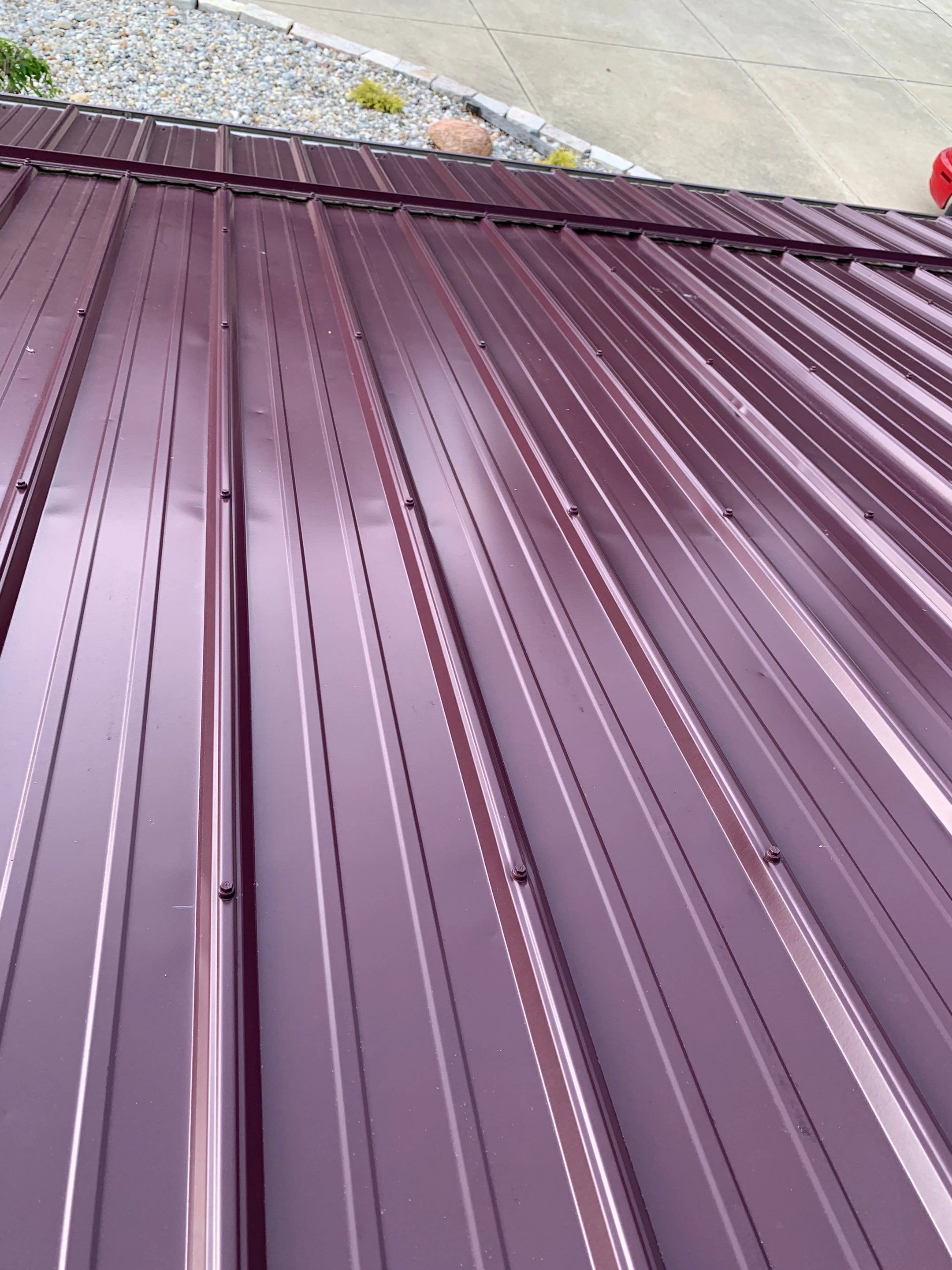 Hail damage on metal roof Indianapolis